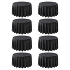 8 Pack Black Round Tablecloths 90 Inch for 36"-72" Table