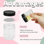 50 Pack 4oz Clear Plastic Jars with Lids,115ml Wide-Mouth Refillable Storage Containers,Empty Round Containers for
