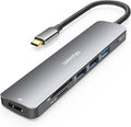 USB C Hub 7 in 1 Multiport Adapter with 4K HDMI Dongle, 100W PD, SD/TF Card Reader, 3 USB-A, USBC Docking Station for