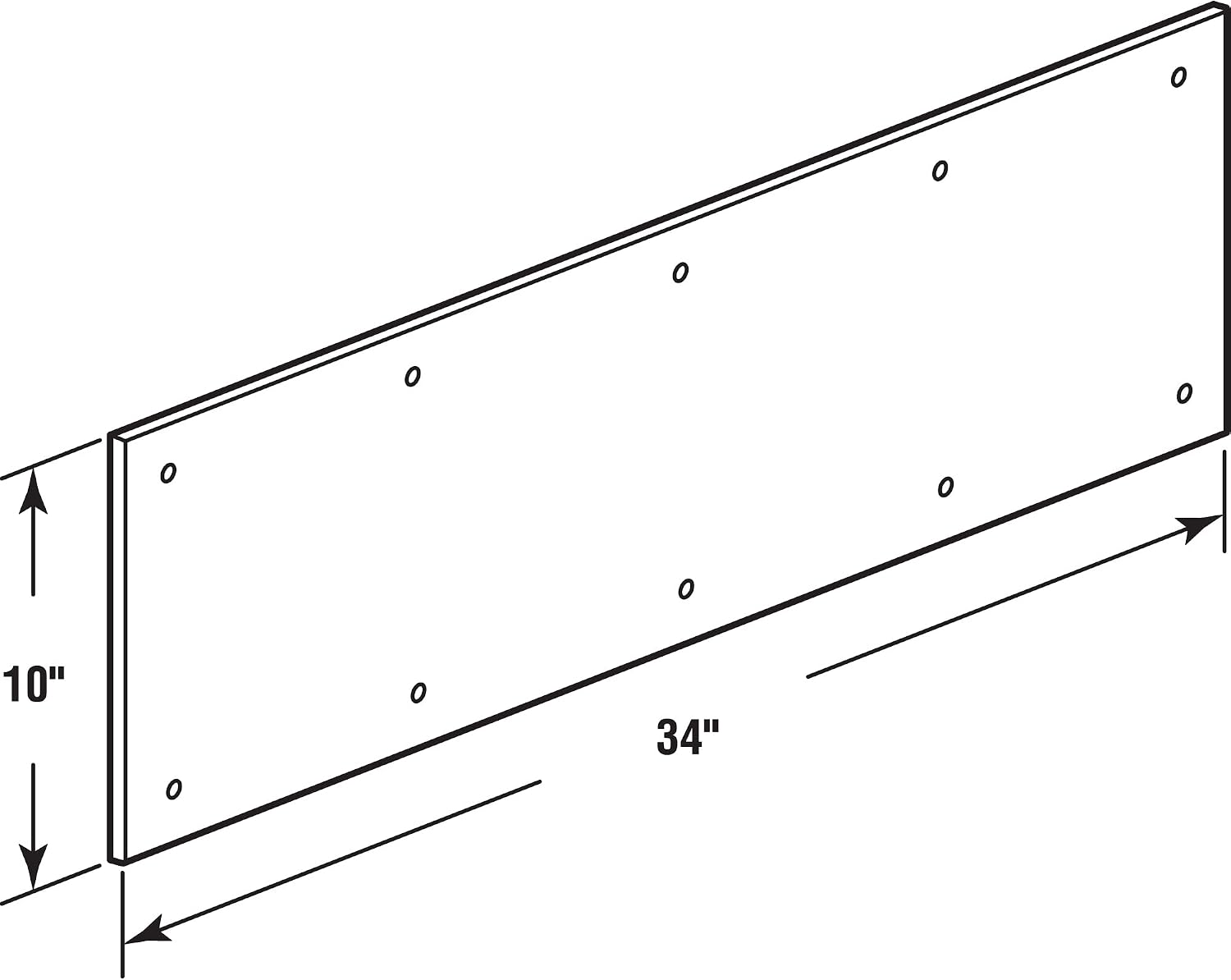 J 4622 10 x 34 In. Bright Brass on Aluminum Door Kick Plate (Single Pack)