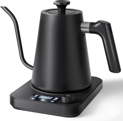 Gooseneck Electric Kettle, ±1°F Temperature Control Electric Kettle, 1.0L 1200W Fast Heating, 24H Keep Warm, 30Min