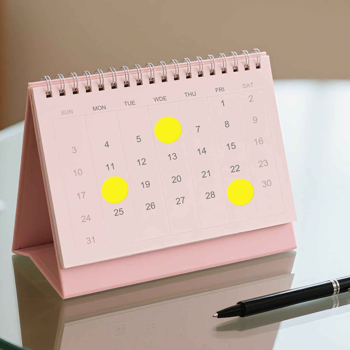 Yellow Round Stickers 1 Inch Removable Vinyl Dot Labels 350 PCS
