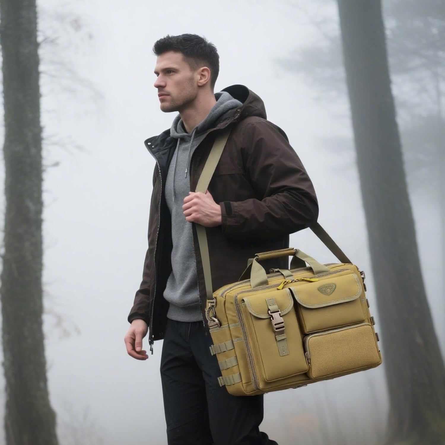 Tactical Messenger Bag,14inch/15.6inch/17.3inch Briefcase for Man Military Laptop Bag, Flight Work Bags for Pilots