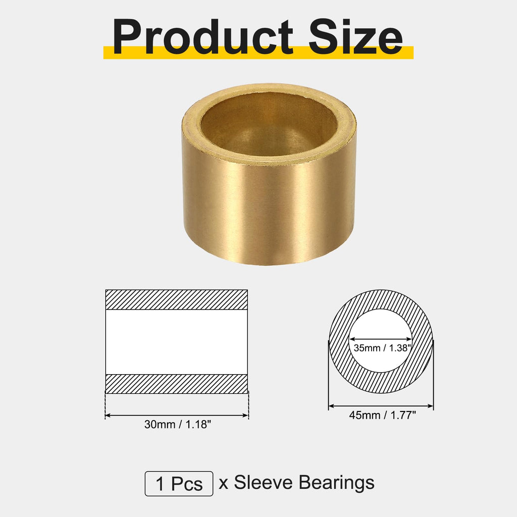uxcell Sleeve Bearings, 35mm Bore x 45mm OD x 30mm Length