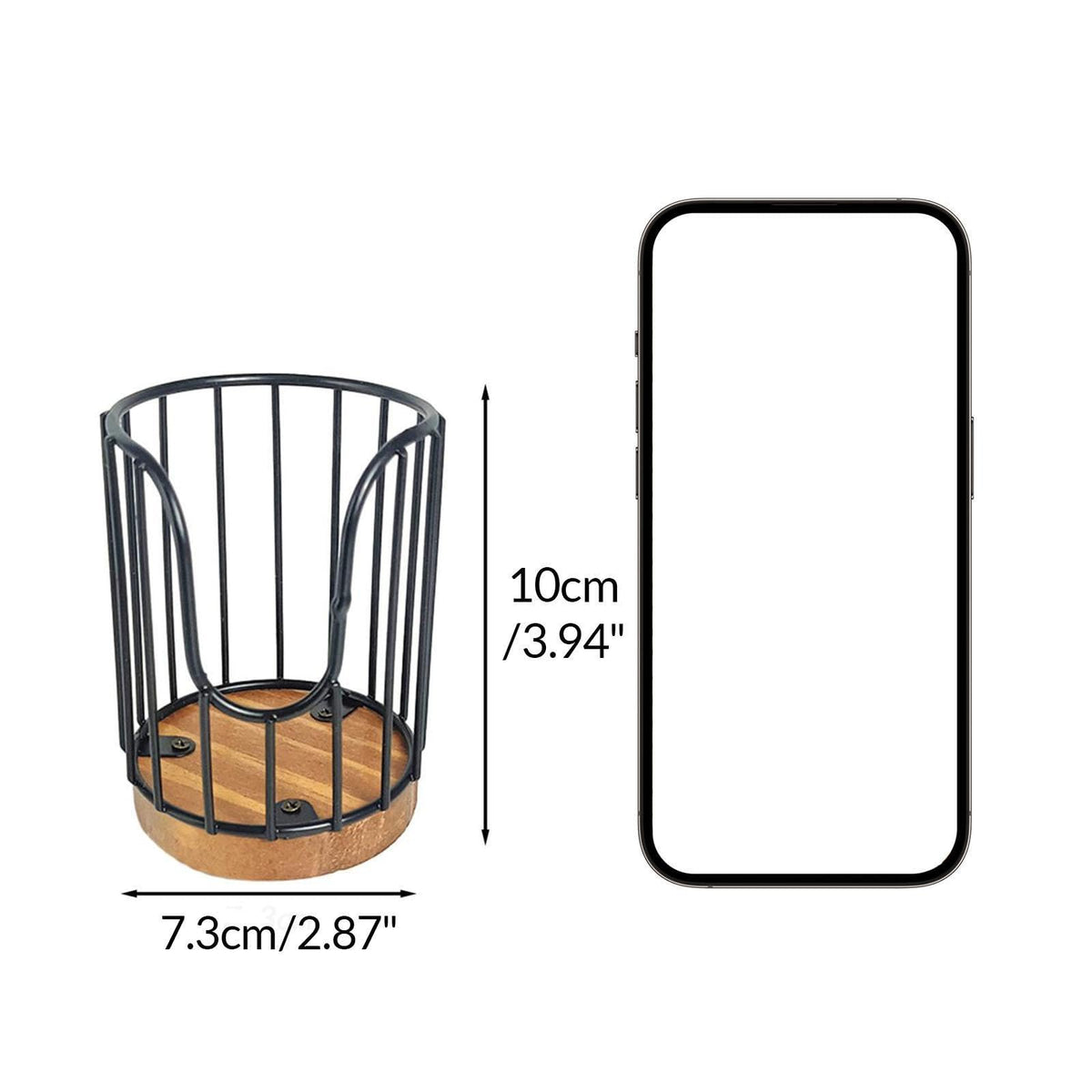 Generic Coffee Filter Holder Basket Durable Iron Case for Home Kitchen Warming, 7.3cmx10cm, Black