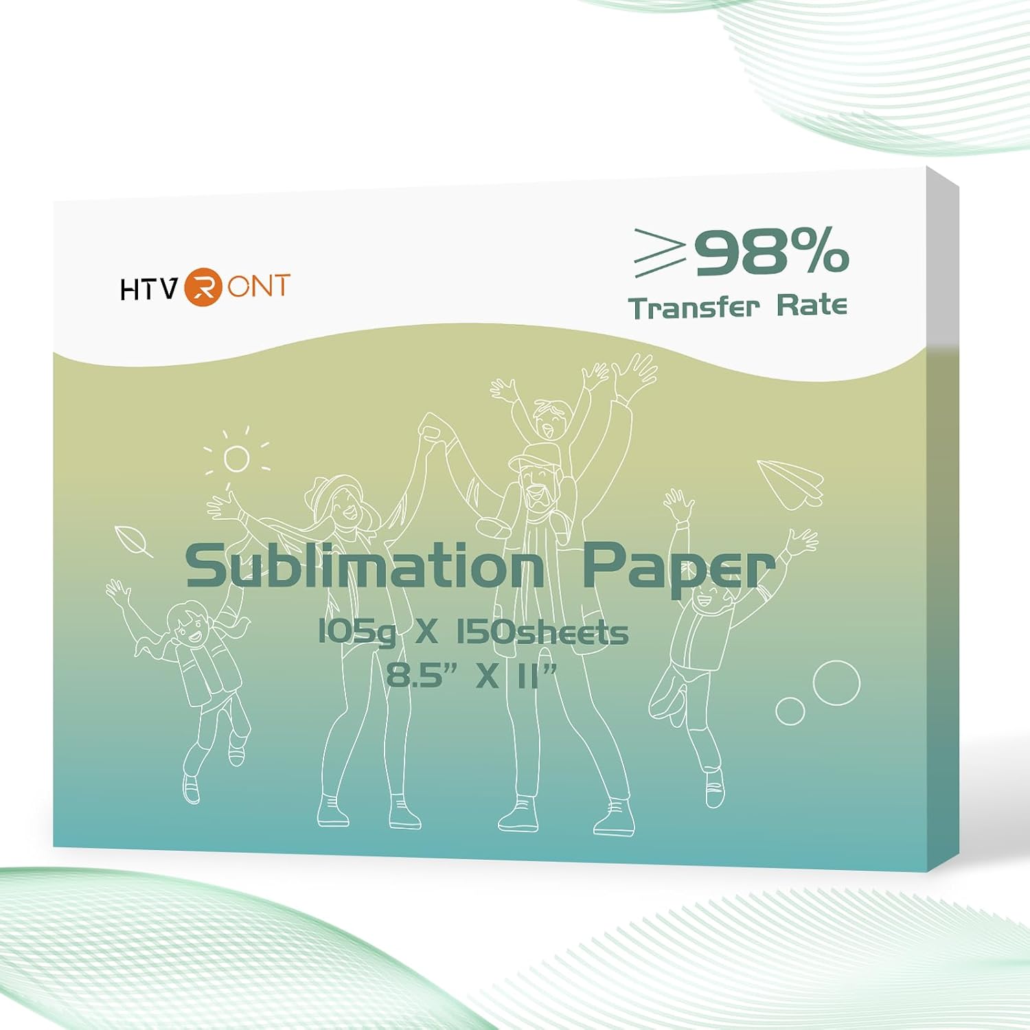 Sublimation Paper for T-Shirts & Mug,150 Sheets 105g 8.5x11 Inch A4 | Smooth Jam-Free & Instant Dry:High Transfer