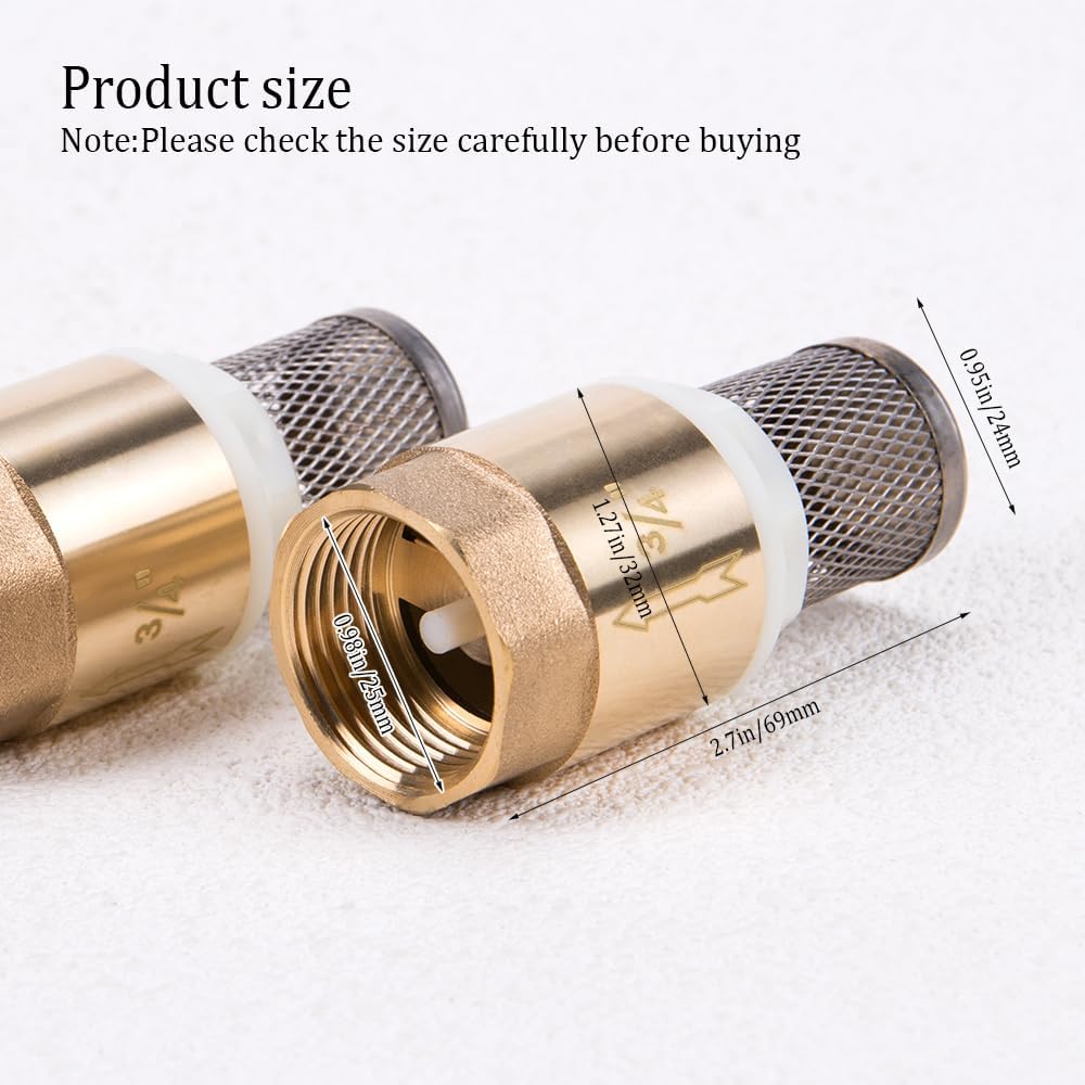 3/4" DN20 Brass Foot Valve with Filter Water Pump Bottom Valve