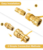 Solid Brass 1/2 Inch Natural Gas Quick Connect Fittings Kit