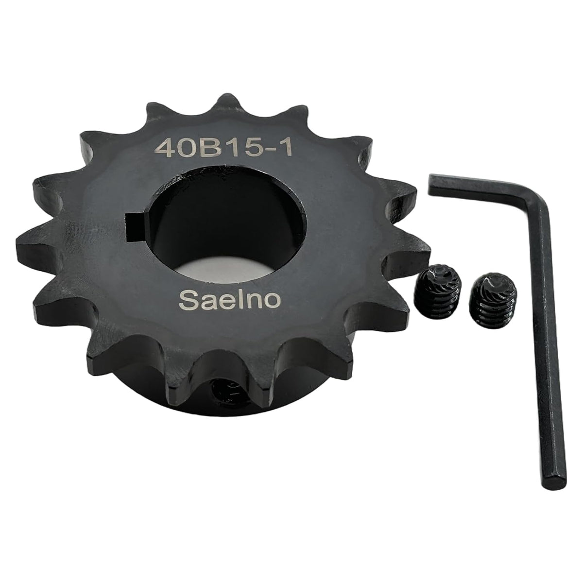 #40 Roller Chain Sprocket Type B 1 inch Bore 15 Tooth, Hardened Antirust 1045 Steel Drive Sprockets 40B15-1