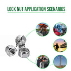 BOLDGNAITE 20pcs 1/2"-13 Nylon Insert Lock Nuts, 304 Stainless Steel Nylock Nuts, Inch SAE Coarse Thread Self-Locking Hex Nuts, Reusable Anti-Loose Corrosion Resistant