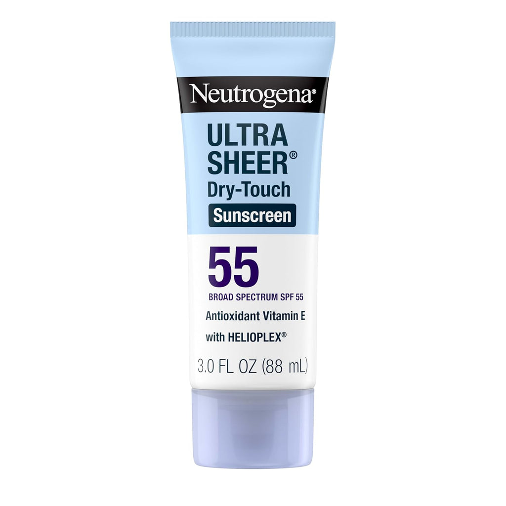 Neutrogena Ultra Sheer Dry-Touch Sunscreen Lotion SPF 55, 3 fl oz | Face & Body, Lightweight Non Greasy, Broad