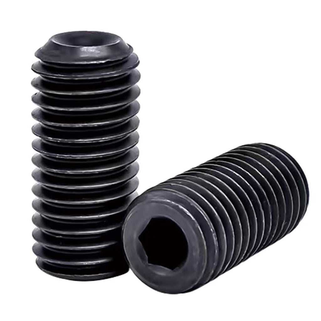 1/2"-13x1 Socket Set Screws, Cup Point, Coarse, Alloy, Black Oxide, 10-Pack
