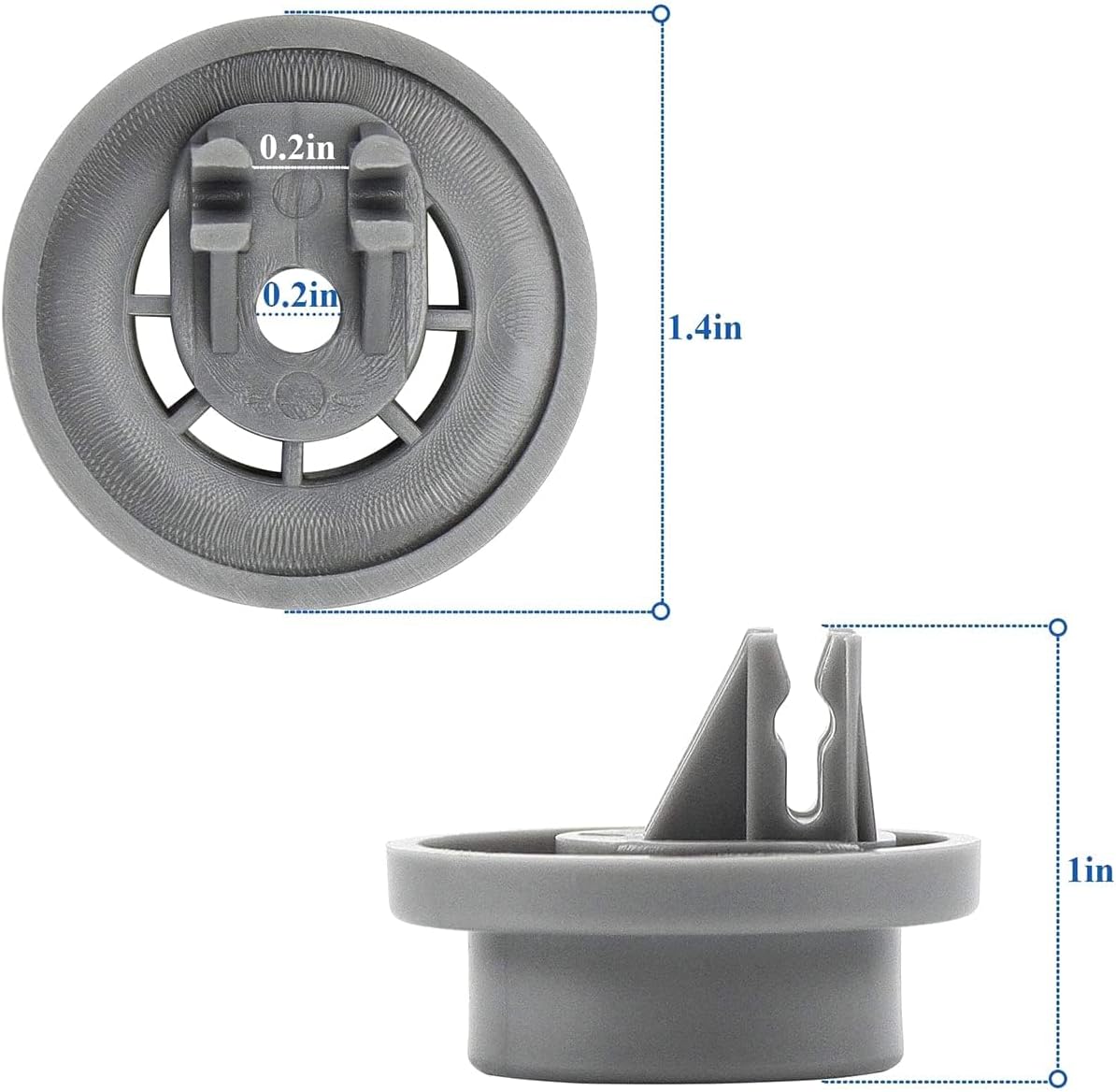 8-Pack DD66-00023A For Samsung Dishwasher Parts Rollers Bottom Rack Wheels - For Samsung Dishwasher Replacement Part DD61-00222A 2002711, AP4342187, PS4222532 (8)
