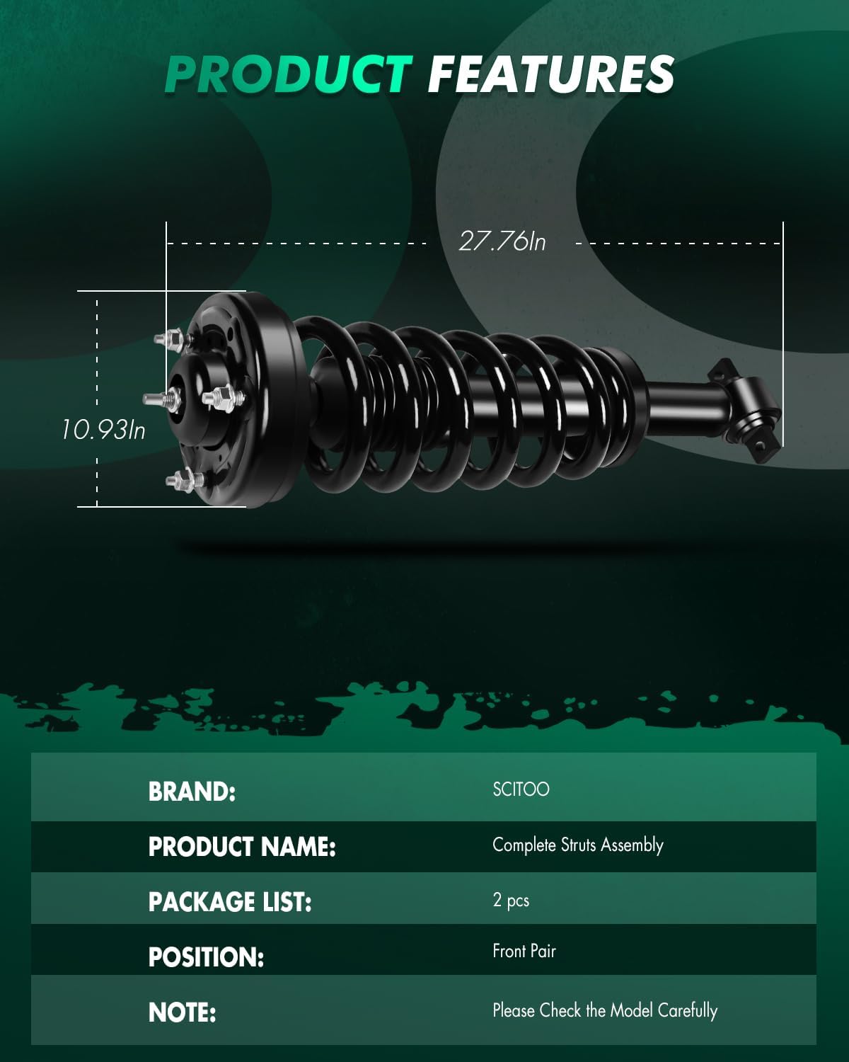 SCITOO Front Shock Struts Fit for 2014 For Ford for F-150 4WD