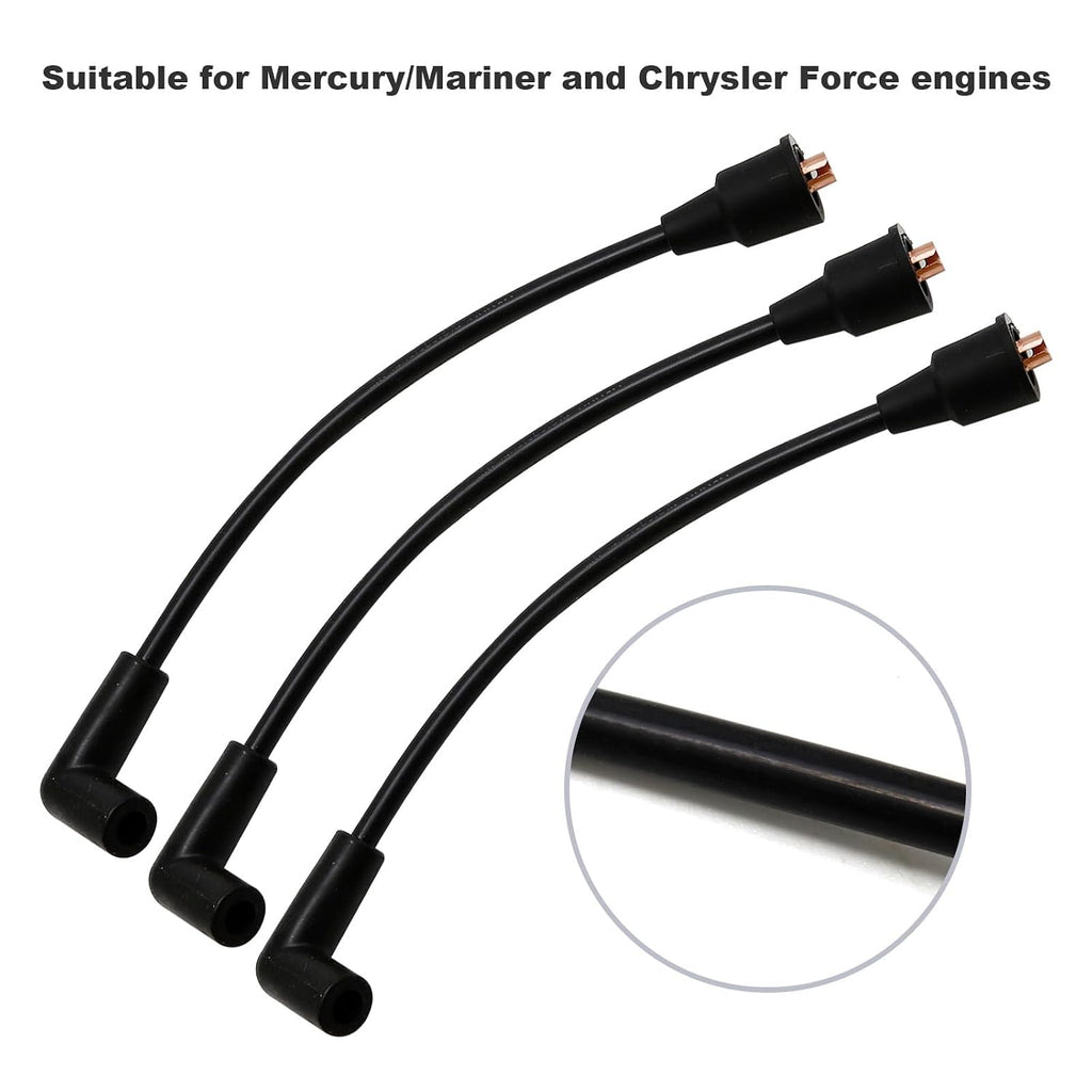 18-8819-1 7" Marine 7MM Spark Plug Wire Lead Replacement for Mercury/Marine ZF695 3Pcs
