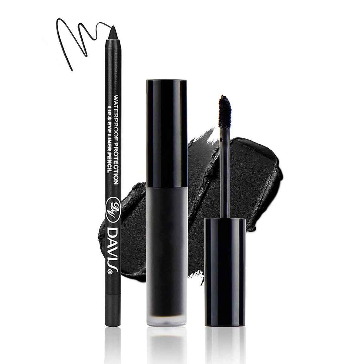 Matte Black Lipstick Lip Liner Set,Black Liquid Lipstick