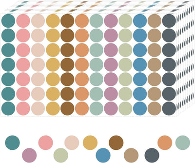 Boho 4200 PCS 0.75 Inch 12 Colors Round Colored Dot Stickers for Students Teaching Papers, Color Coding Labels