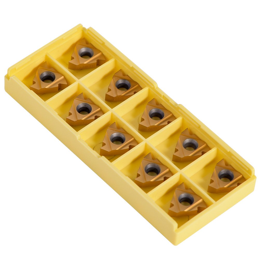 10pcs 3/8'' 16ER AG60 Carbide Turning Inserts Cutters Lathe Milling Tool External Threading with Case for Indexable Lathe Toolholder