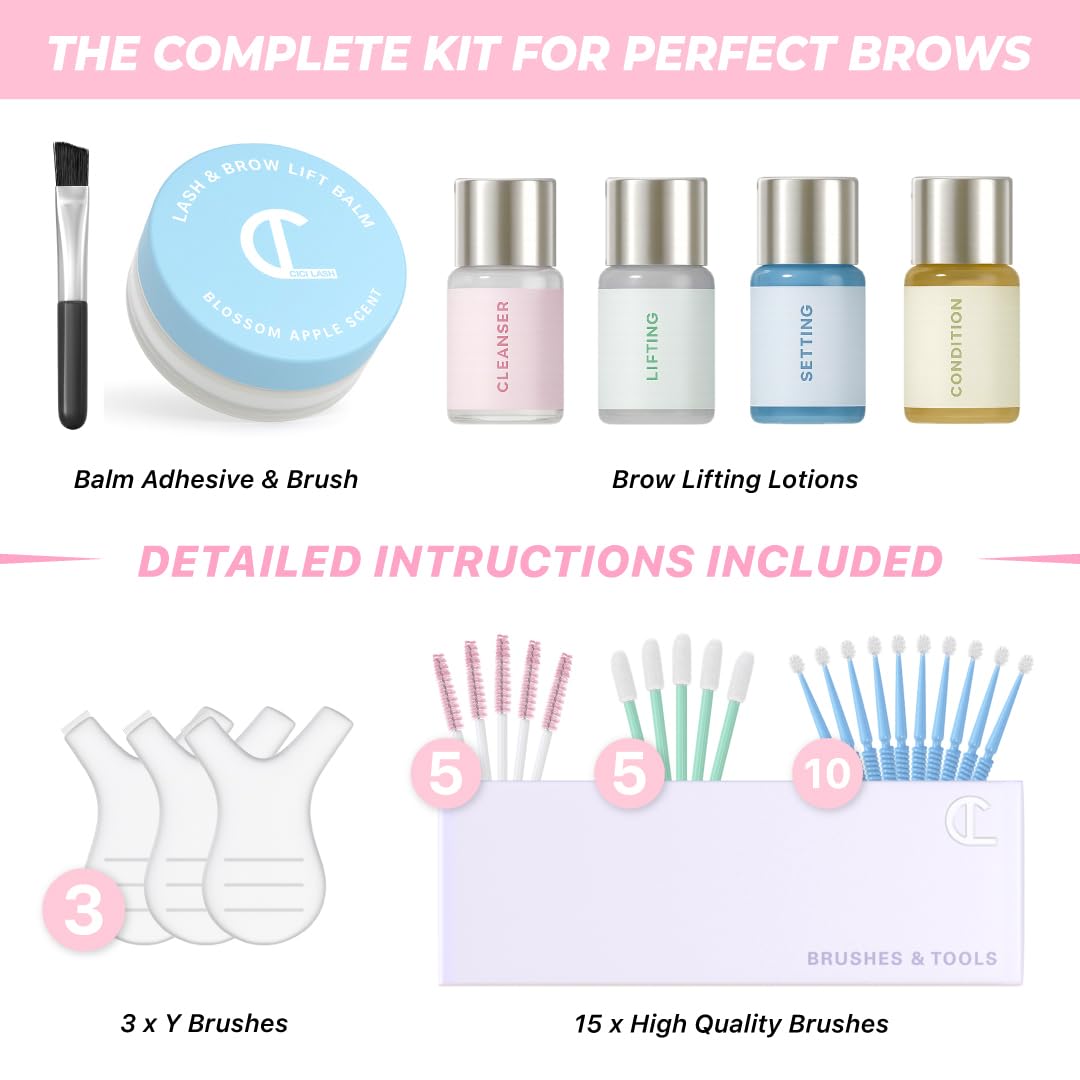 Brow Lamination Kit with Glue Balm | Professional Eyebrow Lamination Kit with Keratin Conditioning | DIY Eye Brow
