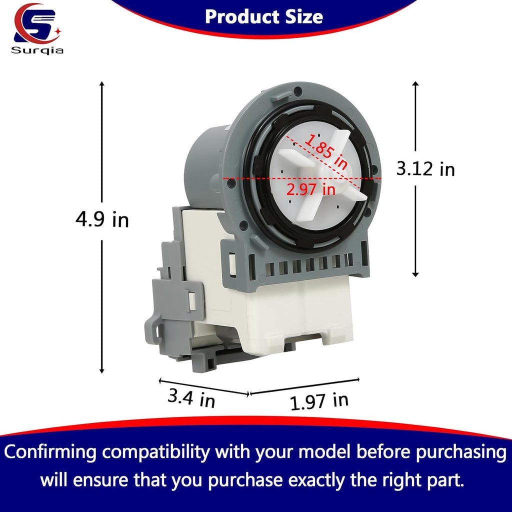 WA456DRHDSU/AA WA400PJHDWR/AA Washer Drain Pump Motor Fit For Sam-sung WA50K8600AV/AA WF42H5500AF/A2 WA45K7600AW/A2 WA50R5400AW/US WA48H7400AP/A2 WA48J7700AW/A2 WA48J7770AW/A2 (Only Motor)