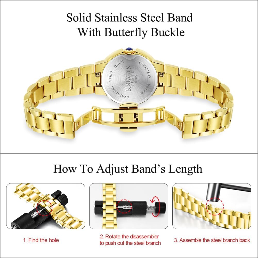 Classic Watch for Women with Vintage Roman Numerals and Solid Stainless Steel Band Ladies Casual Watch