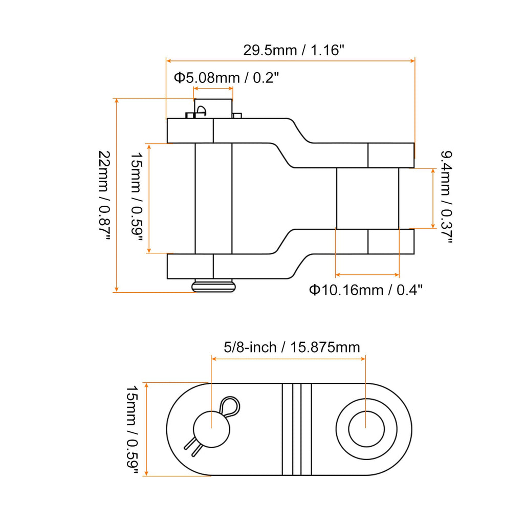 uxcell 8Pcs #50 Chain Offset Half Link Roller, 5/8" Pitch Carbon Steel, Standard Chain End Connector Split Links for 10A Chain