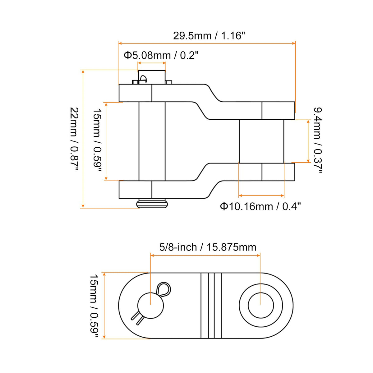uxcell 8Pcs #50 Chain Offset Half Link Roller, 5/8" Pitch Carbon Steel, Standard Chain End Connector Split Links for 10A Chain
