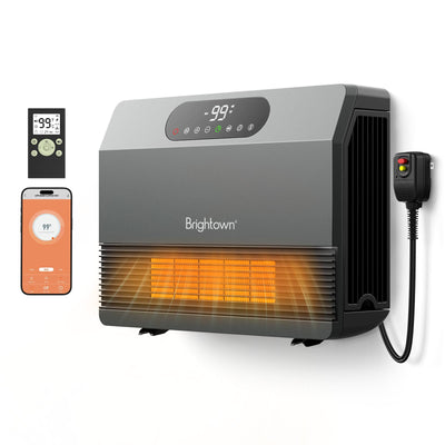 Wall Heater for Indoor Use, Space Heater with ALCI Plug 1500W, 5 Modes, Adjustable Thermostat, Easy Install Heater