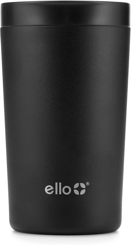 Jones 11oz Insulated Stainless Steel Leakproof Travel Mug, Black | Leakproof coffee cup keeps drinks hot for 3 hours.