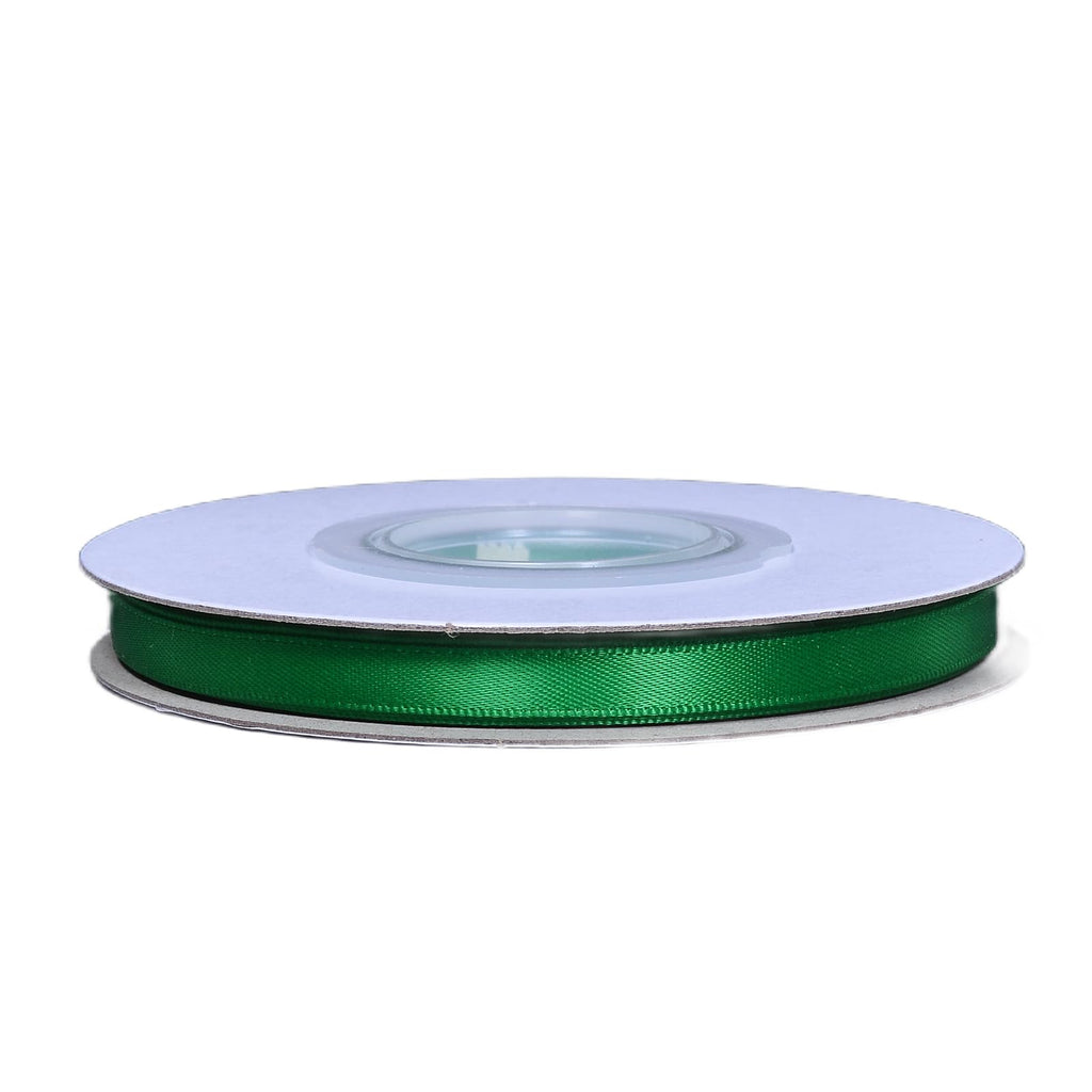 Green Double Faced Satin Ribbon 1/4 Inch Continuous 25 Yards
