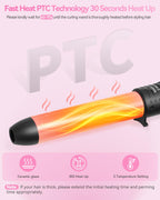 5 in 1 Curling Wand Set, 0.35"-1.25" Interchangeable Ceramic Barrels