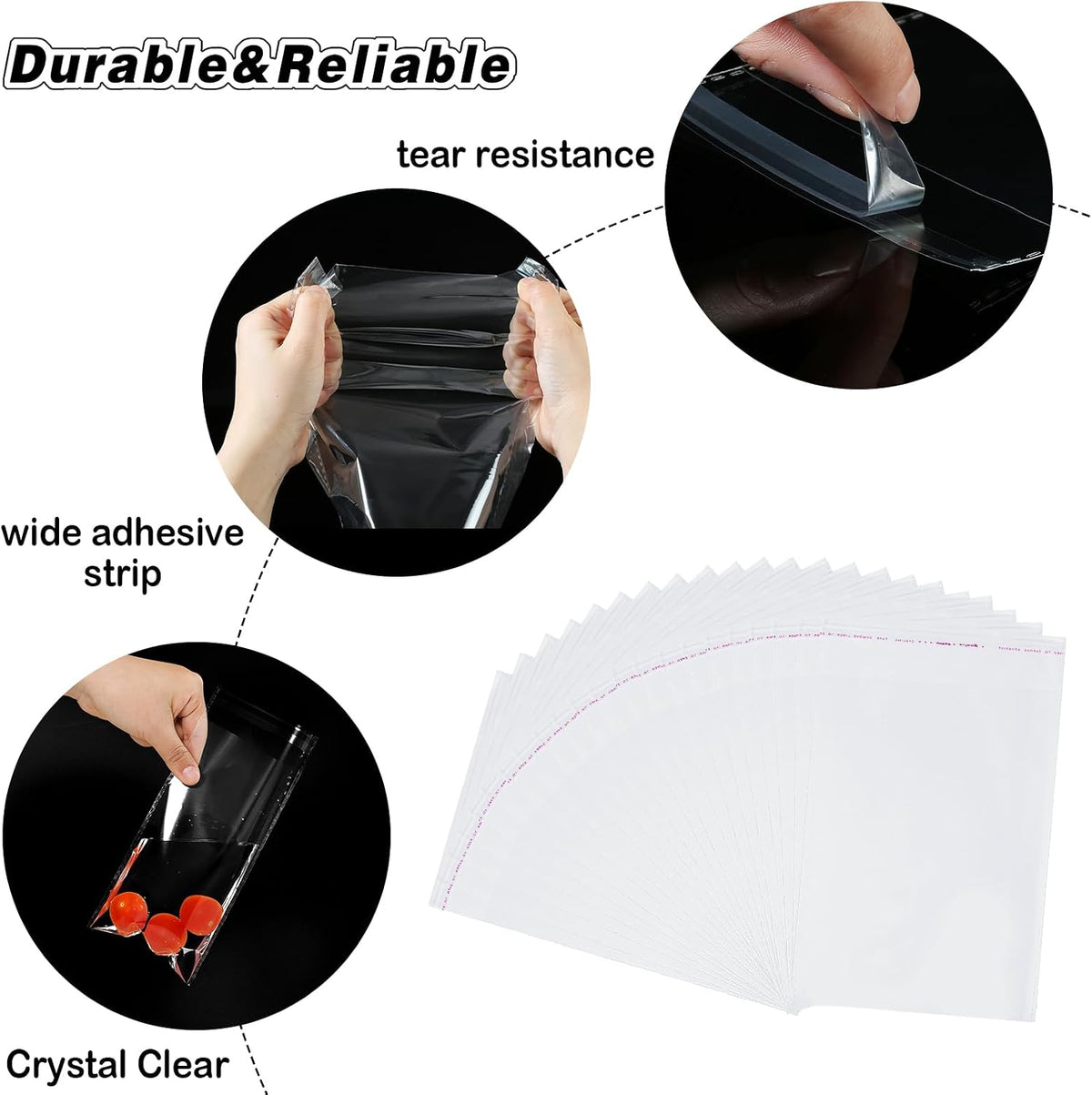 2"x4" 3.2Mil Small Self Sealing Cellophane Bags 400Pcs Jewelry Bags