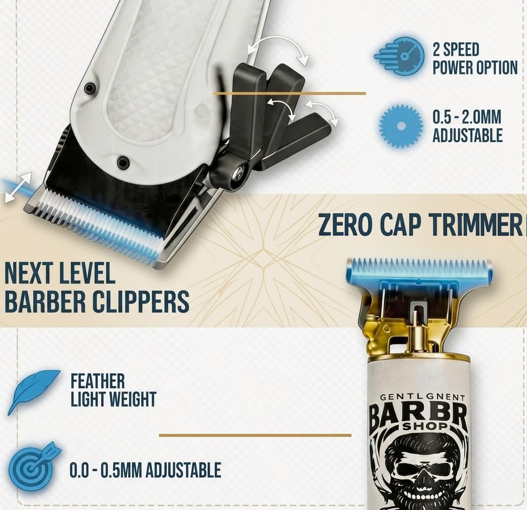 Hair Clippers for Men, Clippers and Trimmers Set, Barber Clippers, Electric Hair Trimmer with Box, Gifts for Men