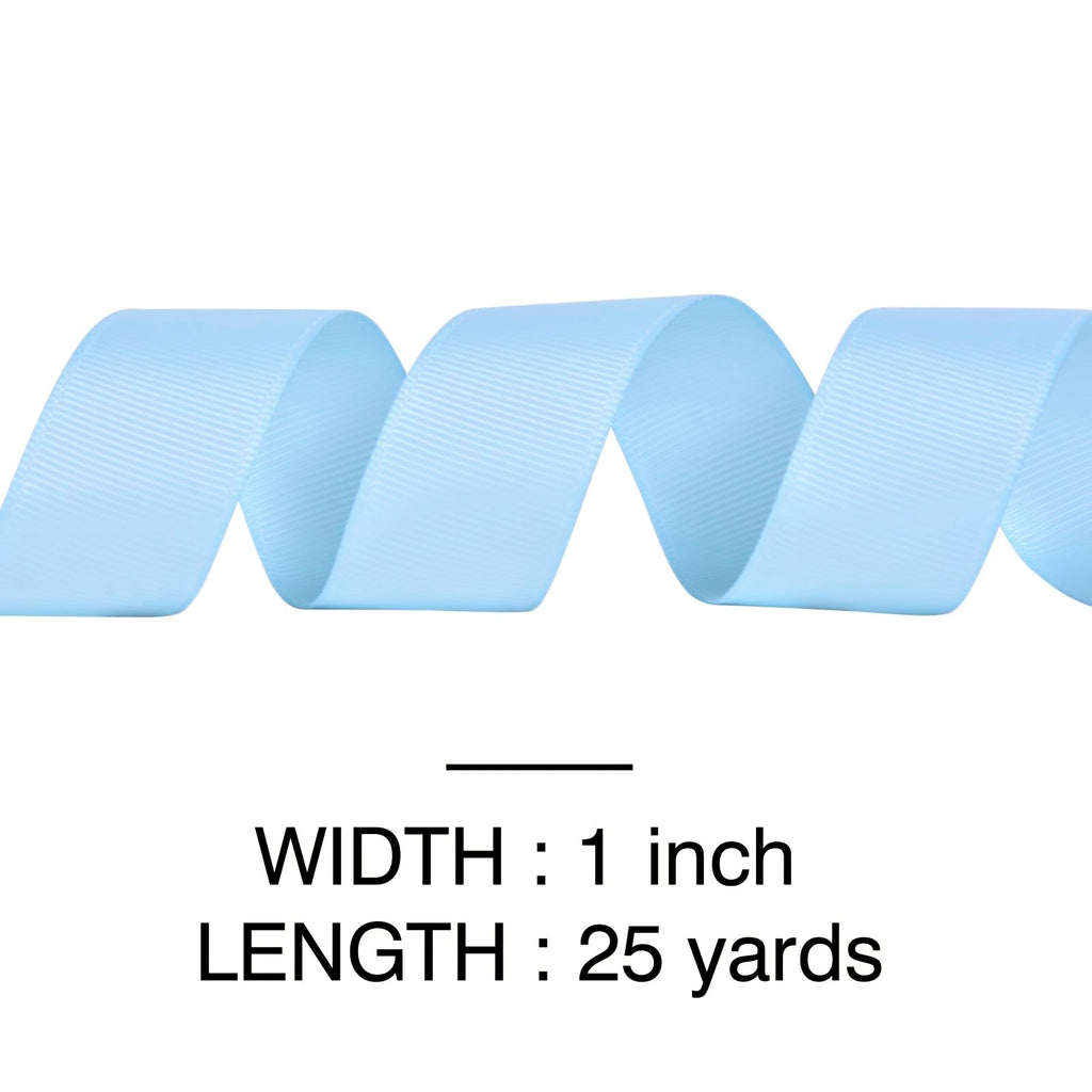 Light Blue Grosgrain Ribbon 1 Inch Continuous 25 Yards
