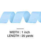 Light Blue Grosgrain Ribbon 1 Inch Continuous 25 Yards