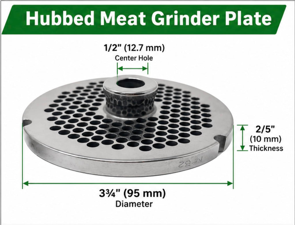 #32 Meat Grinder Plate. (#32 Hubbed 3/8")