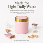 Pink Mini Trash Can with Swing Lid, 0.4 Gal Metal Countertop Bin