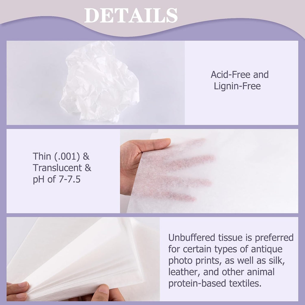 Acid-Free Unbuffered Interleaving Tissue Paper, 30"x40" (Pack of 12)