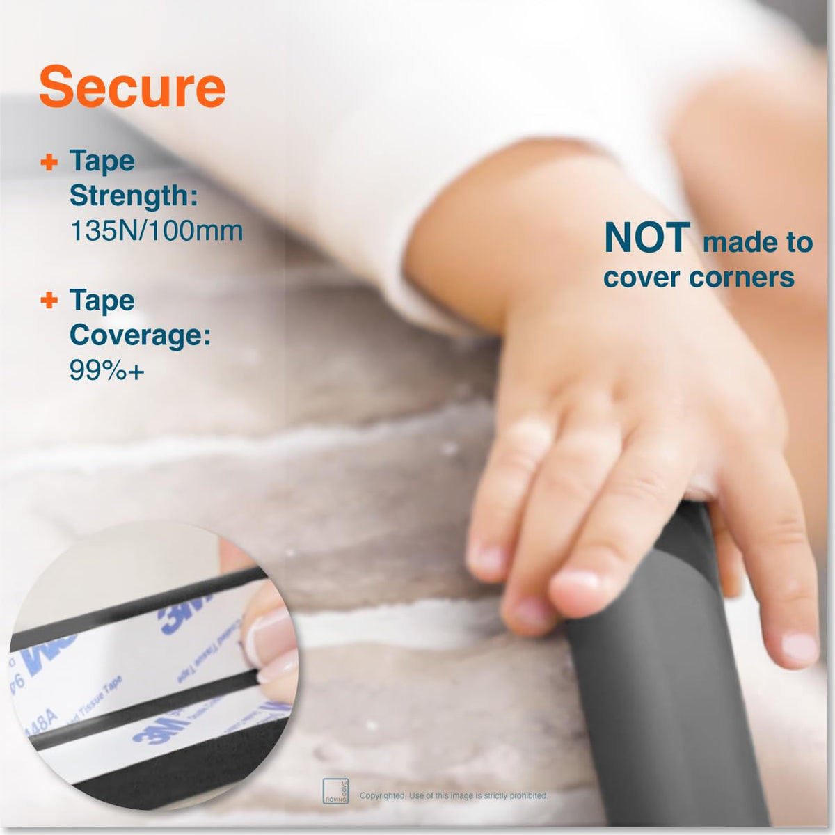 Furniture Edge Protector, Desk Edge Cover, Large 6ft Edge Only