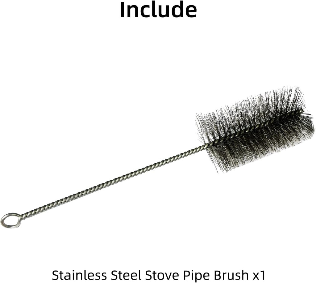 Chimney Brush, Stainless Steel Bristles, 2.5in, Silvery, 11.8in Length, 1.9oz