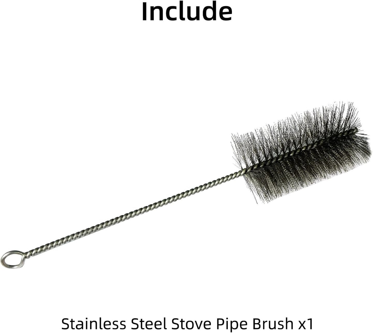 Chimney Brush, Stainless Steel Bristles, 2.5in, Silvery, 11.8in Length, 1.9oz