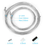 Hapleby 10PCS Premium Bike Shift Cable, Professional Bicycle Shift Wire Kit for Mountain and Road Bicycle, For Free 5 O-rings, 10 End Ferrules and 20 End Caps