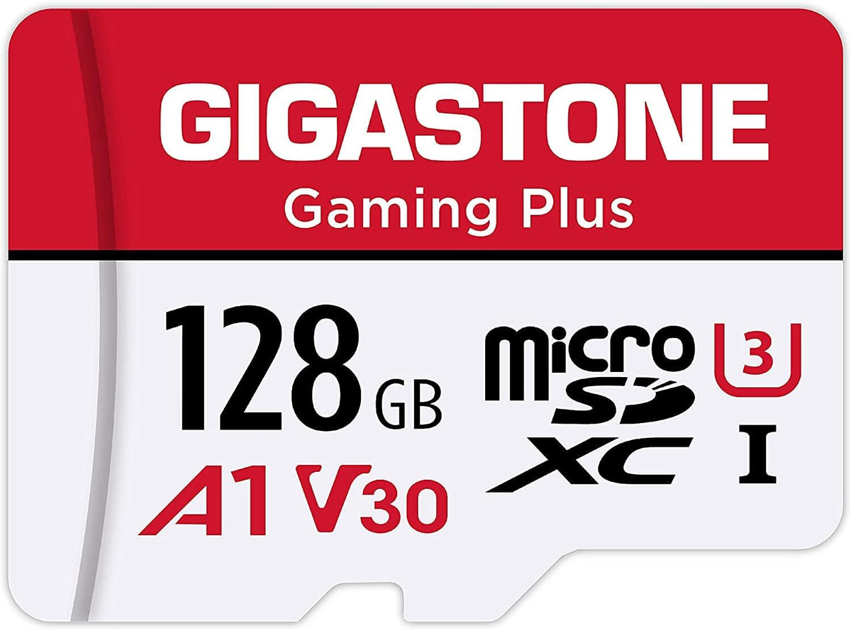 [Gigastone] 128GB Micro SD Card, Gaming Plus, MicroSDXC Memory Card for Nintendo-Switch 1, Wyze, GoPro, Dash Cam