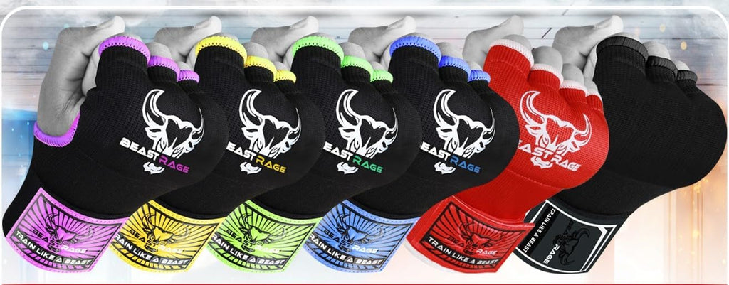 Inner Gloves with Hand Wraps Quick Wrap Long 36" Wrist Support MMA Muay Thai Bandages Punching Martial Arts Training