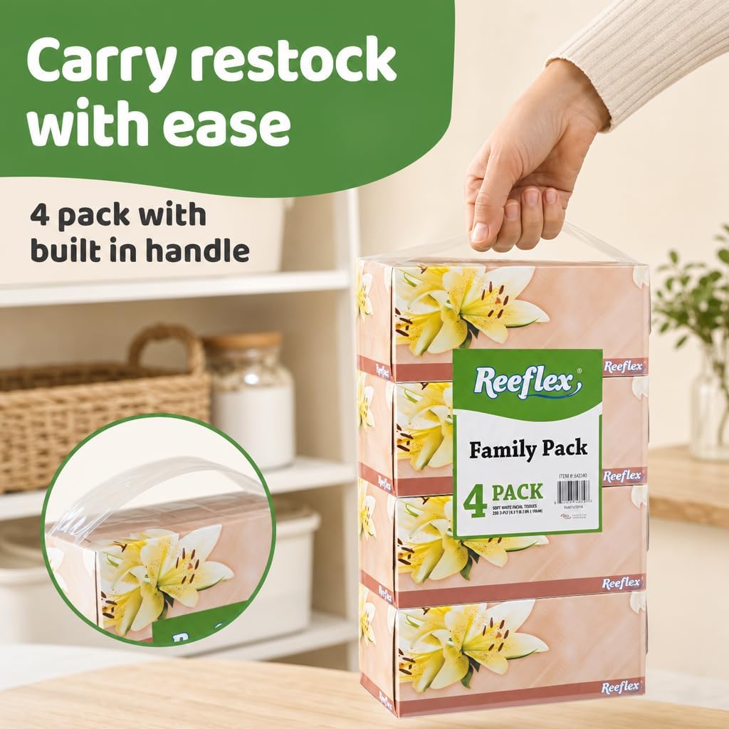 Facial Tissues, 2-Ply Soft Facial Tissue - 4 Boxes