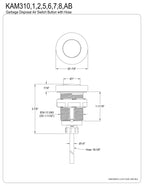 Kingston KAM312 Garbage Disposal Air Switch Button, Polished Brass