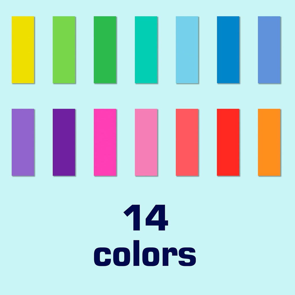 3" x 1" Colored Label Stickers, 840 Pcs in 14 Colors Rectangle Labels