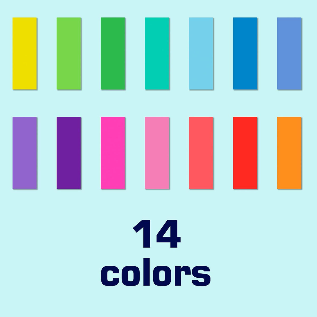 3" x 1" Colored Label Stickers, 840 Pcs in 14 Colors Rectangle Labels