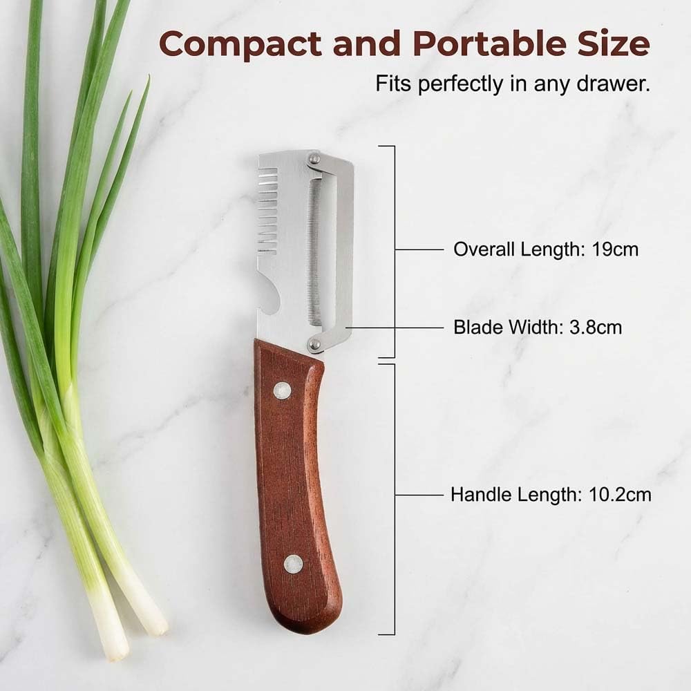 Vegetable Peeler for Kitchen,Multifunctional Stainless Steel Peeler with Wooden Handle and Bottle Opener, 2026 New