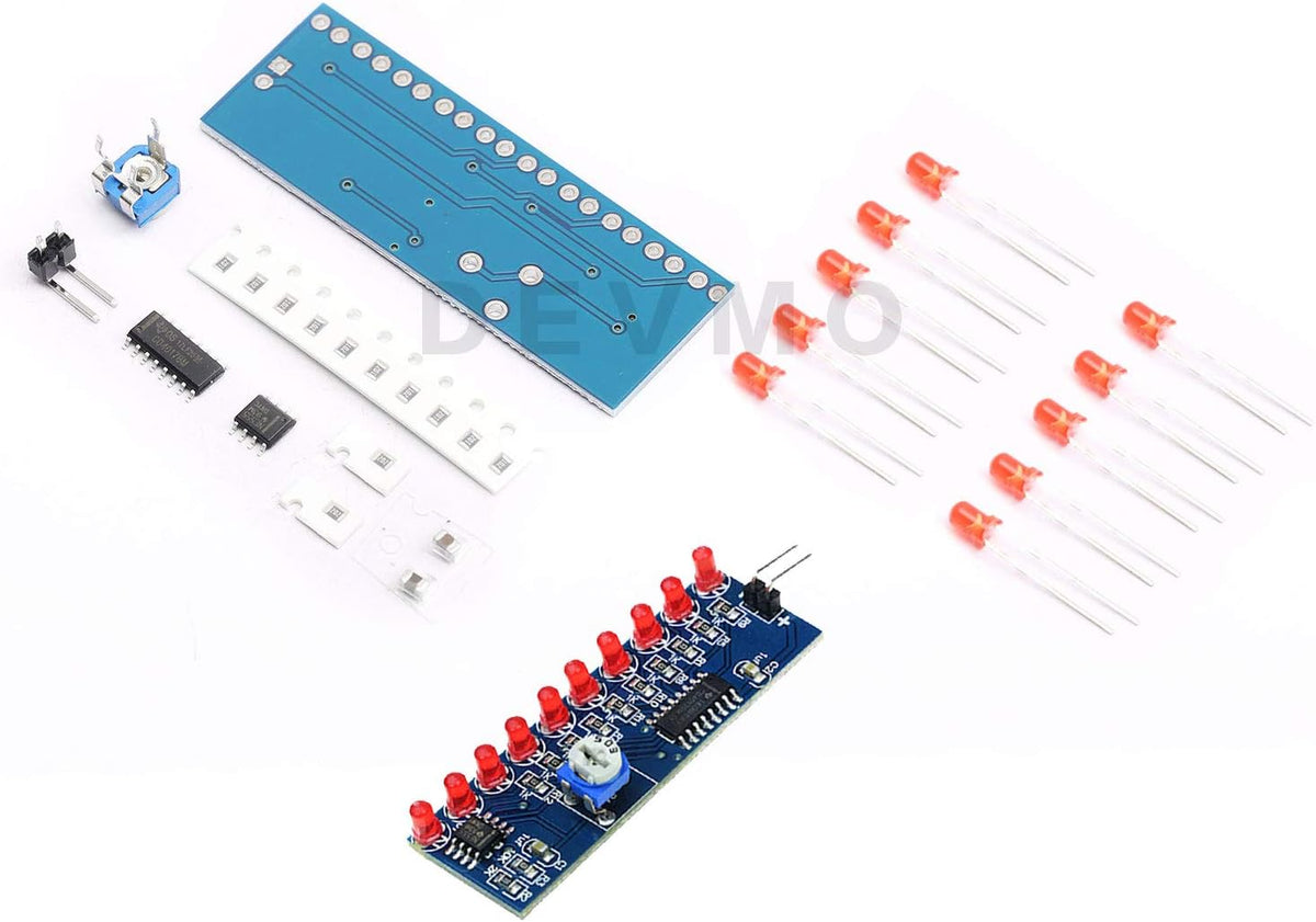 DEVMO NE555+CD4017 Running LED Flow LED Light Electronic Production Suite Control Board Module Capacitor Oscillator Clock Siganal DIY Kit DIY Kit